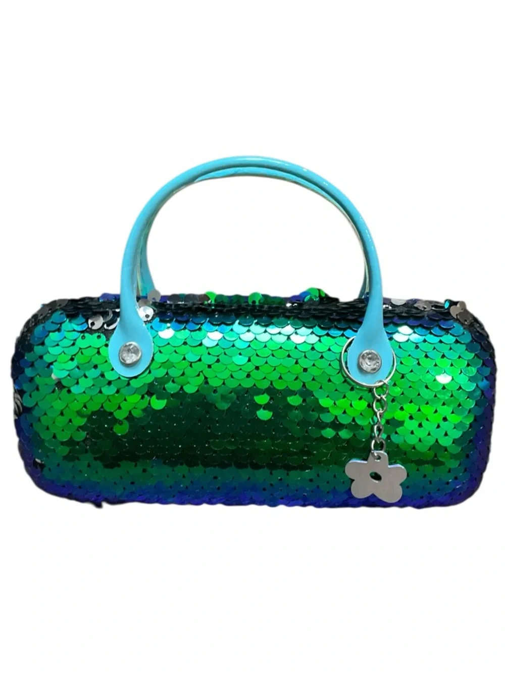 Limited Too Teal Mermaid Scale Sunglasses with Green Sequin Case EUC